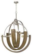 CAL Lighting FX-3741-6 - 60W X 6 Rauma Metal/Wood Chandelier (Edison Bulbs Are Not included)