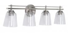 Craftmade 19633BNK4 - Drake 4 Light Vanity in Brushed Polished Nickel