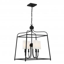 Crystorama 2244-BF - Libby Langdon Sylvan 4 Light Black Forged Chandelier