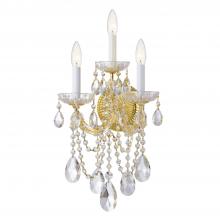 Crystorama 4423-GD-CL-S - Maria Theresa 3 Light Swarovski Strass Crystal Gold Sconce