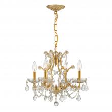 Crystorama 4454-GA-CL-S - Filmore 4 Light Swarovski Strass Crystal Antique Gold Mini Chandelier