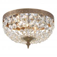 Crystorama 710-OB-CL-SAQ - Crystorama 2 Light Spectra Crystal Olde Brass Flush Mount