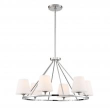 Crystorama KEE-A3006-PN - Keenan 6 Light Polished Nickel Chandelier