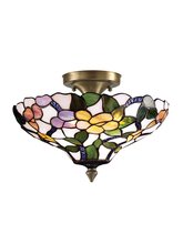 Dale Tiffany 7966/3LTF - Peony Tiffany Semi Flush Mount