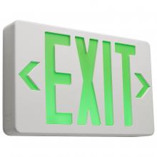 Satco Products Inc. 67/100 - Green LED Exit Sign, 90min Ni-Cad backup, 120/277V, Single/Dual Face, Universal Mounting