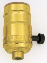 Satco Products Inc. S70/412 - Standard 3-Way Socket With Turn Knob; Brite Gilt Finish