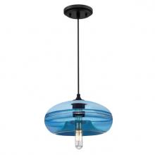 Westinghouse 6366500 - Pendant Matte Black Finish Sapphire Glass