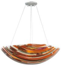 Meyda White 109206 - 24"W Metro Fusion Marina Glass Inverted Pendant