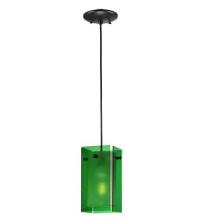 Meyda White 111285 - 5"Sq Metro Green Quadrato Mini Pendant