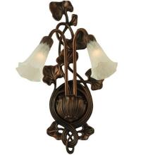 Meyda White 11239 - 11"W White Pond Lily 2 LT Wall Sconce