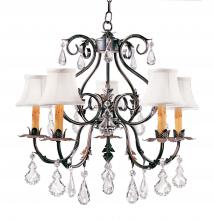 Meyda White 120420 - 24" Wide Chantilly 5 Light Chandelier