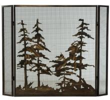 Meyda White 124964 - 51" Wide X 40.5" High Tall Pines Fireplace Screen