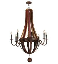 Meyda White 127589 - 43"W Barrel Stave Metallo 8 LT Chandelier