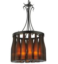 Meyda White 133651 - 18"W Tuscan Vineyard Villa 16 Wine Bottle Chandelier