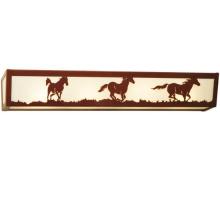 Meyda White 134120 - 30" Wide Running Horses Vanity Light