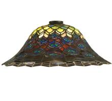 Meyda White 14475 - 16"W Tiffany Peacock Feather Shade