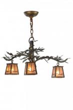 Meyda White 147319 - 24"W Pine Branch Valley View 3 LT Chandelier