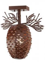 Meyda White 147789 - 14" Wide Stoneycreek Pinecone Semi-Flushmount