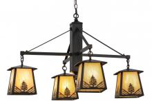 Meyda White 150783 - 38"W Mountain Pine 4 LT Chandelier