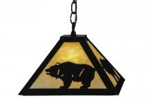 Meyda White 150870 - 12"Sq Lone Bear Pendant