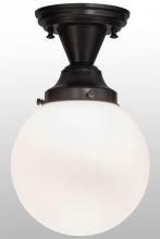 Meyda White 154223 - 8"W Revival Schoolhouse White Globe Flushmount