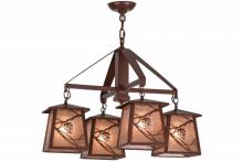 Meyda White 155512 - 28"W Whispering Pines 4 LT Chandelier