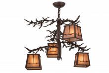 Meyda White 161741 - 28"W Pine Branch Valley View 4 LT Chandelier