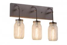 Meyda White 165431 - 18" Wide Mason Jar 3 Light Vanity Light