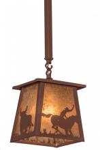 Meyda White 169620 - 7"Sq Cowboy & Steer Pendant