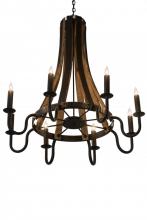 Meyda White 180364 - 43" Wide Barrel Stave Madera 8 Light Chandelier