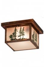 Meyda White 180660 - 10"Sq Hyde Park Tall Pines Flushmount