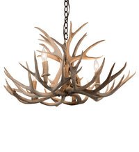 Meyda White 200455 - 30" Wide Antlers Mule Deer 4 Light Chandelier