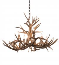 Meyda White 200458 - 42" Wide Antlers Mule Deer 10 LT Chandelier