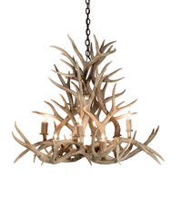 Meyda White 200465 - 38" Wide Antlers Mule Deer 8 Light Chandelier