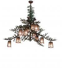 Meyda White 220711 - 52" Long Pine Branch Valley View 12 Light Chandelier