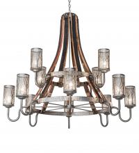 Meyda White 221525 - 60" Wide Barrel Stave Winter Maple 12 Light Two Tier Chandelier