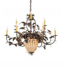 Meyda White 223642 - 39" Wide Greenbriar Oak 9 Light Chandelier