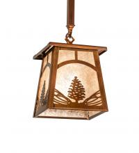 Meyda White 227795 - 7" Square Mountain Pine Mini Pendant