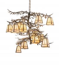 Meyda White 232763 - 55" Long Pine Branch Valley View 12 Light Chandelier