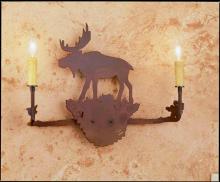 Meyda White 29551 - 25"W Moose 2 LT Wall Sconce