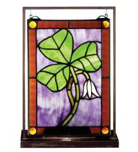 Meyda White 50036 - 9.5"W X 10.5"H Shamrock Lighted Mini Tabletop Window