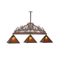 Meyda White 51347 - 76"L Mountain Pine 3 LT Island Pendant