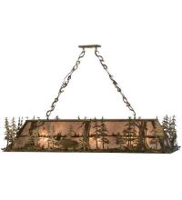 Meyda White 65118 - 61" Long Moose Through the Trees Oblong Pendant