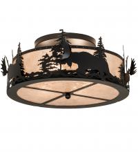 Meyda White 66207 - 24" Wide Moose at Dusk Flushmount