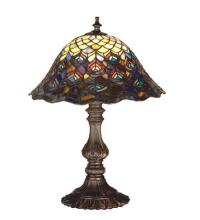 Meyda White 67885 - 16.5"H Tiffany Peacock Feather Accent Lamp