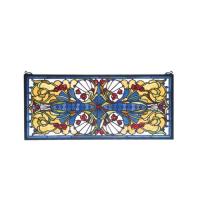 Meyda White 77909 - 29"W X 14"H Sonja Transom Stained Glass Window