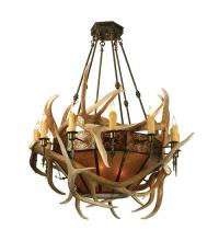 Meyda White 81310 - 56"W Antlers Elk Chandelier