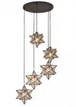 Meyda White 99178 - 45" Wide Moravian Star 5 Light Cascading Pendant