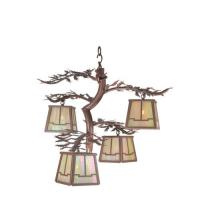 Meyda White 99399 - 26" Wide Pine Branch Valley View 4 Light Chandelier